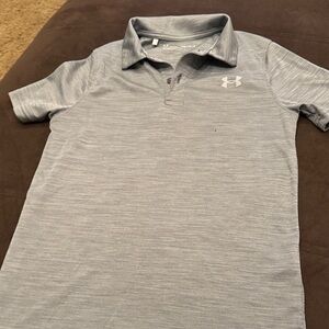 Under Armour youth boys  Heathered Gray Polo youth medium golf